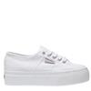 SUPERGA WOMENS DOUBLE WEDGE LACE TRAINER - WHITE